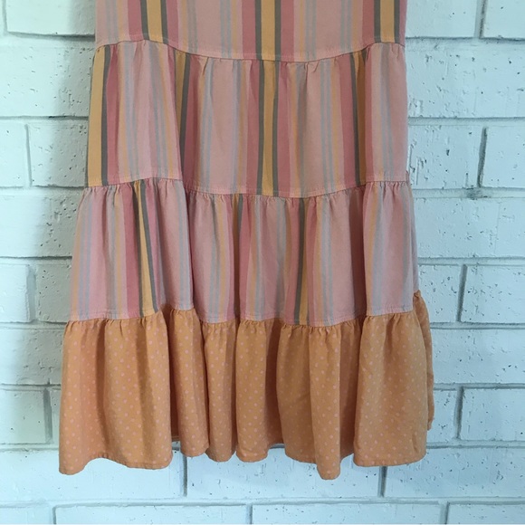 Matilda Jane Orange Creamsicle Dress Size 10 Rayon Tiered Ruffle Bow - Picture 8 of 10